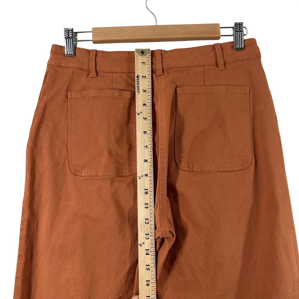 ABLE Womens High Rise Straight Leg Pants Rust Brown Cotton Twill‎ Size 6 - Picture 6 of 10